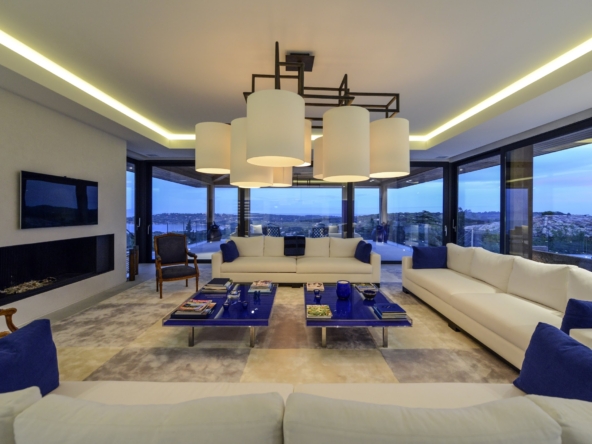 BLUE Living room by night